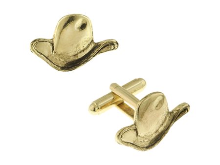 1928 Jewelry® 14K Gold Dipped Cowboy Hat Cufflinks For Discount