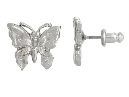 1928 Jewelry® Silver Tone Petite Butterfly Post Earrings Sale