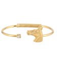 1928 Jewelry® 14K Gold-Dipped Clear Crystal And Horse Accent Hinge Bracelet Fashion