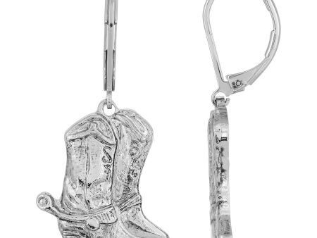 1928 Jewelry® Silver-Tone Western Boots Drop Earrings Online