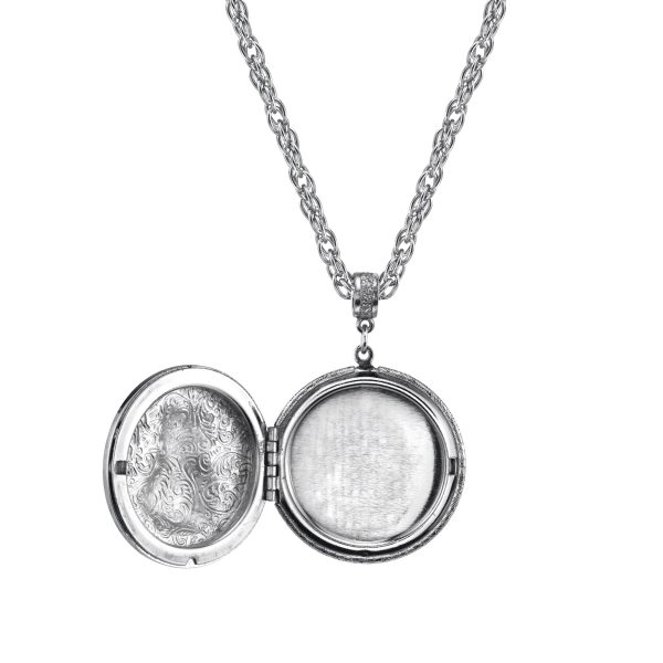 1928 Jewelry® Pewter Cat Locket Necklace 30In For Sale