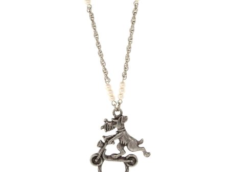 1928 Jewelry® Pewter Dog On Scooter With Faux Pearl Eyeglass Holder 30  Online