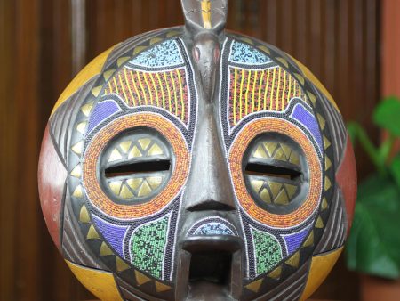 Akan Anoma Colorful Handcrafted Bird African Mask Cheap