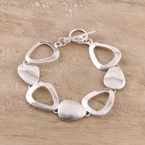 Abstract Sheen Abstract Sterling Silver Link Bracelet from India Online