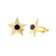 1928 Jewelry® 14K Gold Dipped Semi-Precious Blue Sodalite Star Cufflinks Cheap