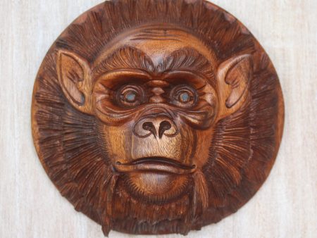 Alpha Chimpanzee Handcrafted Suar Wood Chimpanzee Mask from Bali Online Sale