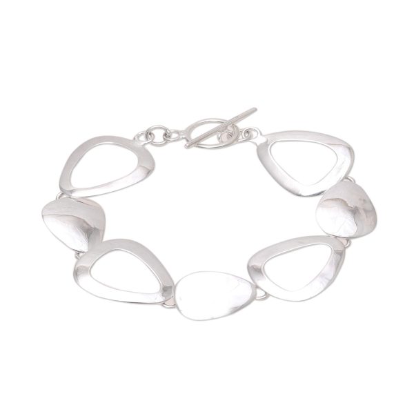 Abstract Sheen Abstract Sterling Silver Link Bracelet from India Online