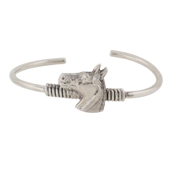 1928 Jewelry® Silver-Tone Horse Spring Hinge Bracelet For Discount