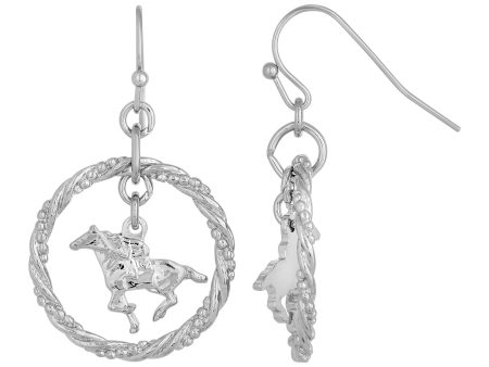 1928 Jewelry® Silver-Tone Suspended Horse Drop Earrings Supply