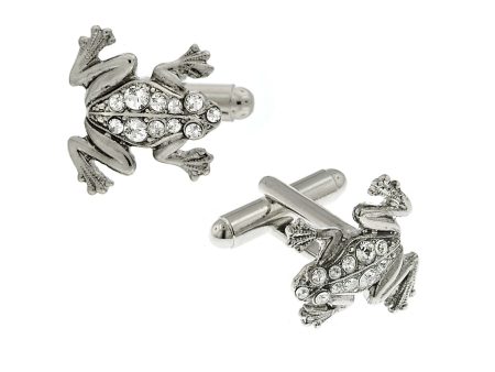 1928 Jewelry® Silver-Tone Crystal Frog Cufflinks Online