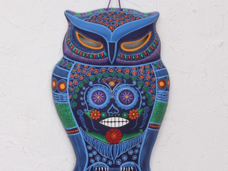 Ancestor Owl Hand Painted Colorful Ceramic Owl with Day of the Dead Skull Online Hot Sale