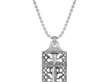 1928 Jewelry® Pewter Cross Square Dog Tag Pendant  22  Cheap