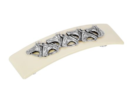 1928 Jewelry® Silver Tone Ivory Horse Head Barrette Online now