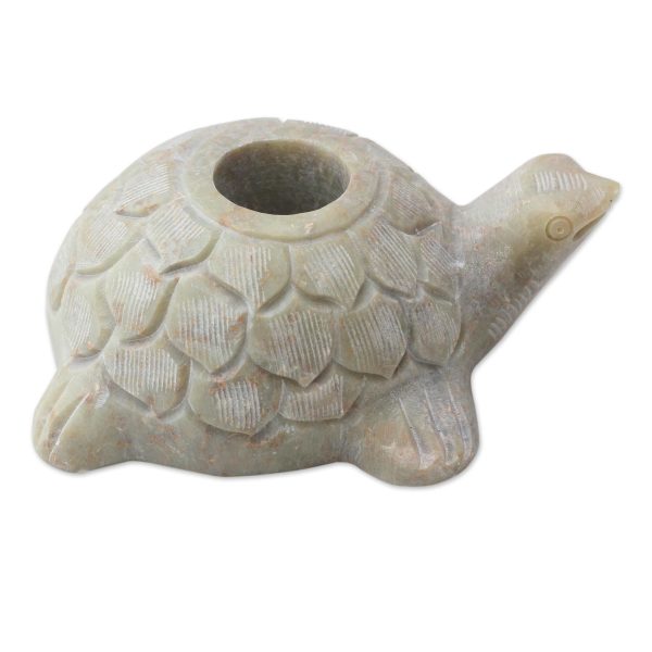 Turtle Delight Turtle Candle Holders Hand Carved from Soapstone (Pair) Online Sale