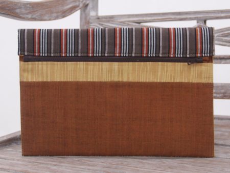 Lurik Guardian Brown 100% Cotton Brown Striped Tablet Sleeve from Indonesia Supply