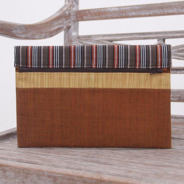 Lurik Guardian Brown 100% Cotton Brown Striped Tablet Sleeve from Indonesia Supply