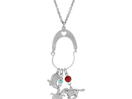 1928 Jewelry® Silver-Tone Multi-Charm Horse Long Necklace 30  Online Hot Sale