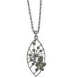 1928 Jewelry® Hematite Black Diamond Pave Butterfly Pendant Necklace 16 Adj. Online now