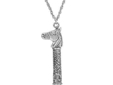 1928 Jewelry® Pewter Horse Head Whistle Necklace 30In Online now