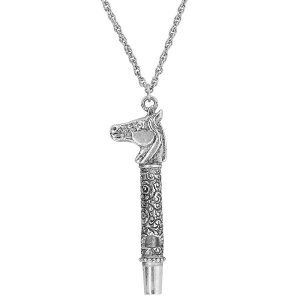 1928 Jewelry® Pewter Horse Head Whistle Necklace 30In Online now