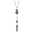 1928 Jewelry® Antiqued Pewter Blue Crystal Cat Vial Tassle Necklace 30In For Cheap